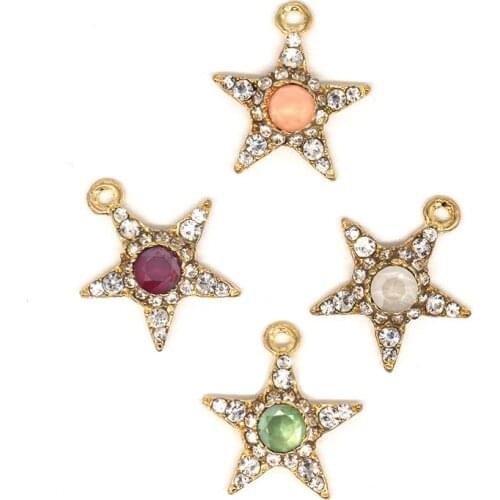 50pcs Summer wind colorful sweet star charm for earrings bracelet accessories handmade DIY material geometric pendant