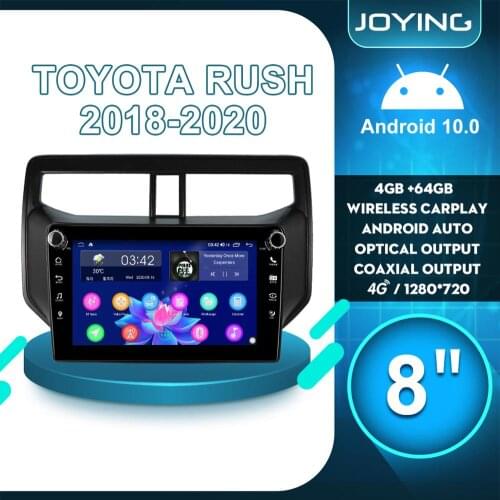 8" Android 10 Autoradio 1 Din Car Radio Stereo Head Unit Multimedia Player 4G Carplay For TOYOTA Rush 2018-2020 Steering Wheel