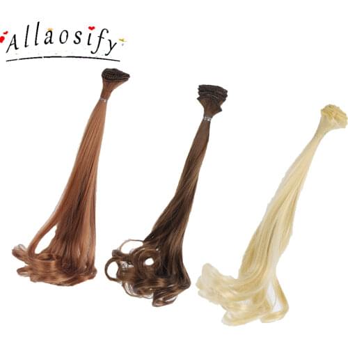Allaosify BJD SD 30cm Doll Hair DIY Wigs Handmade Long Curly Doll Wigs Tress Doll Accessories