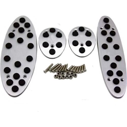 4pcs Aluminum Foot Rest Fuel Brake Pedals MT For BMW MINI 2007 -2016 MINI Cooper with logo