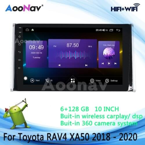 360°Camera Car Radio For Toyota RAV4 XA50 2018 - 2020 GPS Navigation QLED Touch Screen128GB Android Stereo DVD Player Multimedia