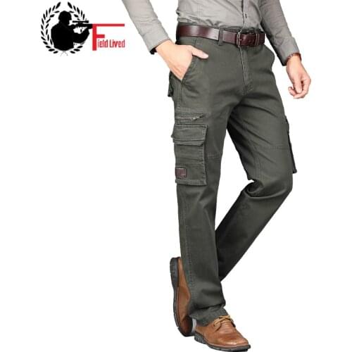 Cargo Pants Military Style Autumn Spring Army Cotton Mens Many Pockets Tactical Straight Fit Work Trousers Male Combat Joggers