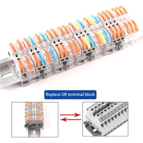 Din Rail Fast Universal Compact Electric Cable Wire Connector 222 223 LED Light Lamp Conector Wiring Conductor Terminal