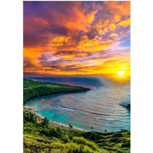 5D Diamond Painting DIY Square Round Diamond Valley Sunrise Landscape Picture Cross Stitch Set Mosaic Home Decoration WG2365