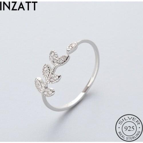INZATT Classic Olive Leaves Ring AAA Zircon High Quality 925 Sterling Silver Rose Gold Color For Women FINE jewelry Gift