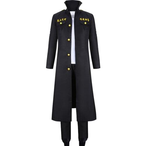 Tokyo Revengers Print Cosplay Costume Sano Manjir Rygji Ken Baji Keisuke Matsuno Chifuyu T-shirt Trench Jacket Pants Set Unisex