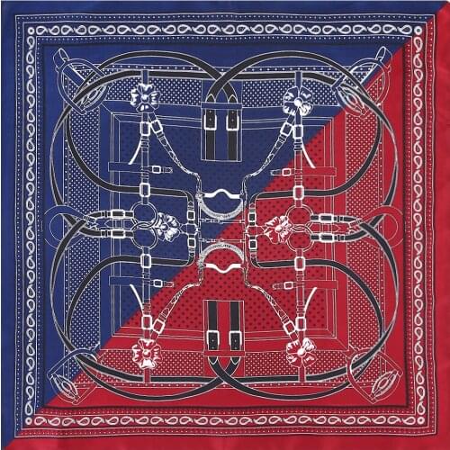 2 Colors Patchwork Square Scarves Bandanna Silk Scarf Women 2021 Fashion Head Band Neck Tie Band Professional Neckerchief