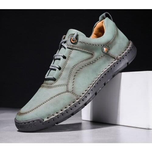 New Lace-up Mens Shoes Microfiber Leather Flat Loafers Walking Shoes for Man Male Leisure Outdoor Sport Sneaker Footwear Zapato