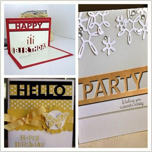 Lucky Baby Love Peace Rectangle Cutting Dies Metal Steel DIY Paper Craft Scrapbook Embossing Dies English Letter Words Dies