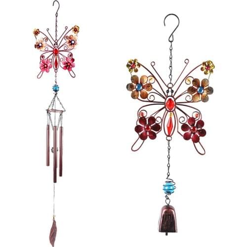 European-Style Metal Butterfly Wind Chime Rust-Proof Paint Wind Bell Iron Campanula Crafts Hanging Ornaments Suncatcher Gifts