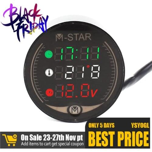 Motorcycle Voltmeter 3-in-1 Mileage Temperature Voltage Computer Led Panel Digital Voltmeter Motorbike Accessorise