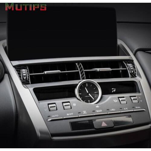 Mutips Car Center Console Air Outlet Vent Conditioner Trim Frame Cover Carbon Fiber Sticker For Lexus NX 200 200t 300h 2014-2019