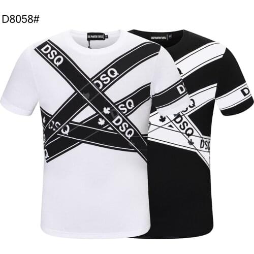 DSQ PHANTOM TURTLE Mens Short Sleeve Logo Series Graphic T-Shirt Men Fashion Print Cotton Tees Breathable Quality Tops D8058