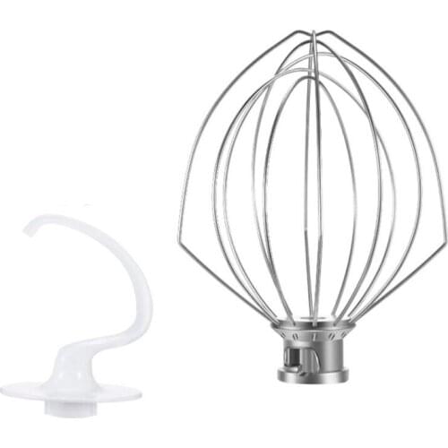 New Mixer Replacement Parts For Kitchenaid K5AB/K5AWW,Wire Whisk,Dough Hook For Kitchenaid Mixer 4.5QT