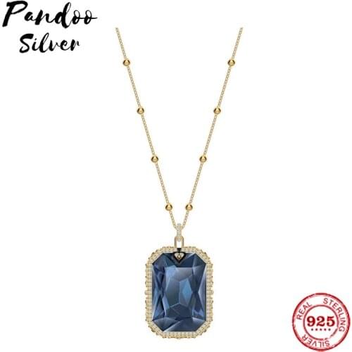 Fashion Charms 925 Sterling Silver Luxury Jewelry Gift For Female,Yellow Silver Devils Eye Double Pendant Necklace