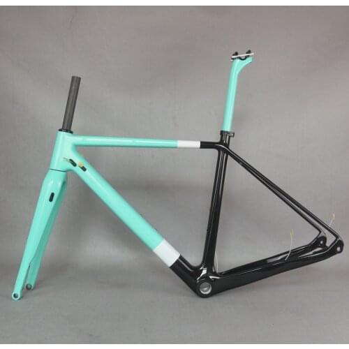 Custom paint frame Toray carbon fiber T700 front fork 100 * 15mm BSA bottom bracket flat mout disc brake gravel bike frame GR029