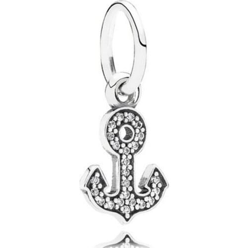 Symbol Of Stability Anchor Dangle Charm 100% Real 925 Sterling Silver Anchor Beads Charms Fit Original Bracelet Diy Jewelry