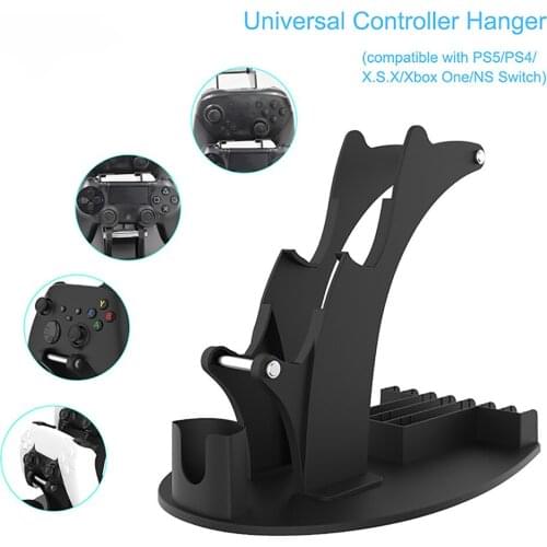 For PS5/PS4 Game Disc Storage Rack Handle Storage Bracket Display Stand Controller Hanger for Xbox One/NS Switch Accessories