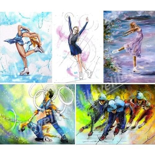 Full Mosaic Skating Girl 5D Diy Embroidery icon Diamond Painting Kids Christmas gift Cartoon Wall Sticker room decoration FG1948