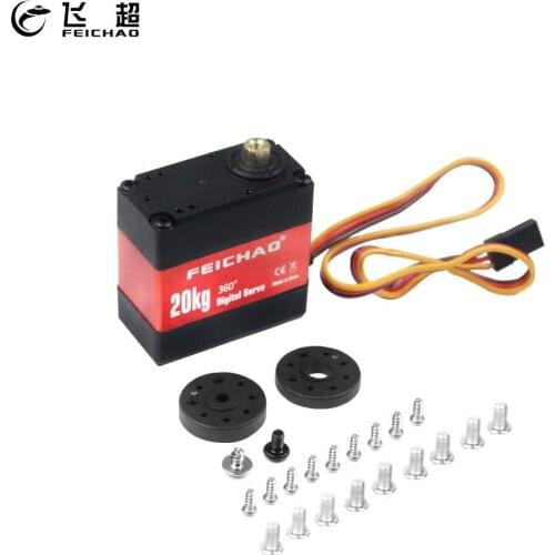 FEICHAO 20kg 180/270/360 Degree Robot Dual-axle Servo 6.0-7.4V Metal Gear Digital PWM Servo for Robot DIY Excellent Servo