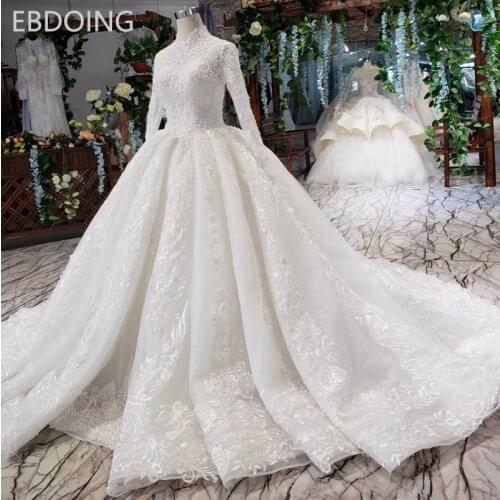 Luxurious Ball Gown Wedding Dress Lace Beaded Long Princess New Arrive Wedding grow Plus Size Bride Dress
