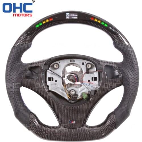 100% Real Carbon Fiber LED Performance Steering Wheel compatible for E82 E90 E87 E91 E92 E93 3 Series