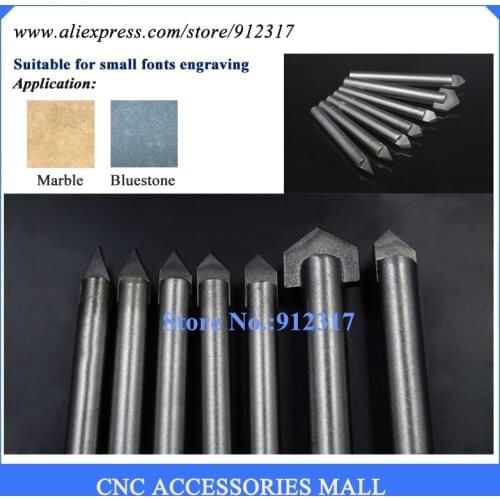 A series 7pcs/lot Alloy Router Bits CNC engraving cutter Stone carving tools