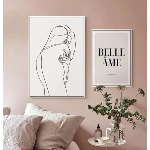 Morden Minimalist art Figuars line canvas painting Wall art Picture for Living Room Nordic Abstract poster Decoration Picture