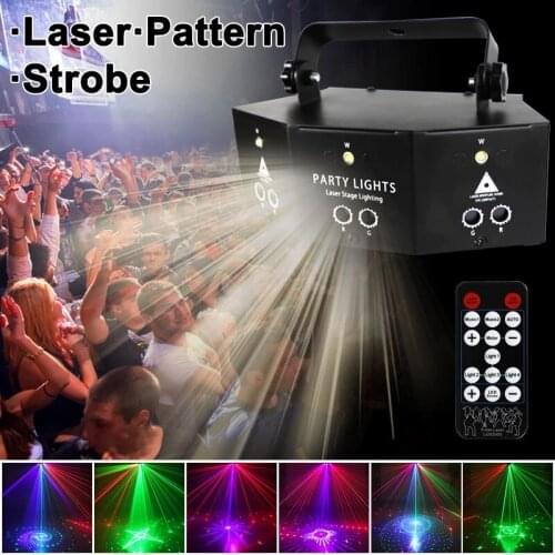 9 Eyes Led DMX Laser Projector RGB Disco Stage Lamp Dj Halloween Christmas Bar Party Home Decor Remote Control Strobe Dropship