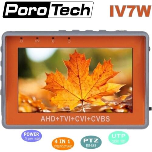 IV7W 4 in 1 AHD+TVI+CVBS +CVI Camera Tester 1080P / 5MP CCTV Tester 4.3 Inch LCD Video Test 5V/12V Power Output Cable Test