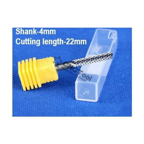 Free shipping 5pcs 4*22mm Carbide End Mill Engraving Bits CNC Rotary Burrs Set corn milling cutter PCB router bits