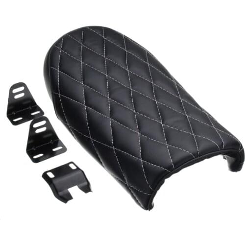 53cm Universal Motorcycle Leather Cafe Racer Seat Vintage Hump Saddle Locomotive Rhombic Shape Cushion