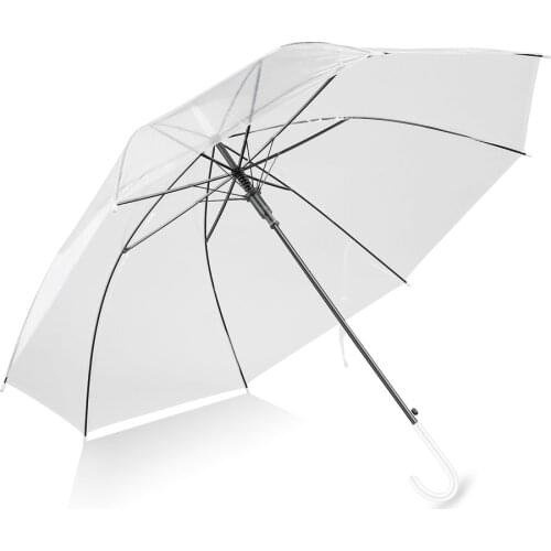 Windproof Fashion Transparent Clear Automatic Umbrella Parasol For Wedding Party Favor Stand Inside Out Rain Protecting