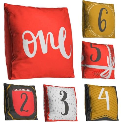 Quality Cozy Popular Number Letter Double-sided Print Pillow Case Cushion Cover Home Car Sofa Decor Sofa Chair Pillow Case