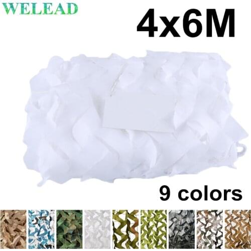 WELEAD 4x6M Reinforced Camouflage Net Military White Blue Sand 4x6 6x4 6*4M 4*6M for Garden Shade Camo Netting Hiding Mesh Cover
