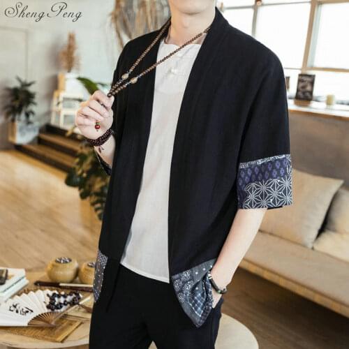 Japanese kimono cardigan men haori yukata male samurai costume clothing kimono jacket mens kimono shirt yukata haori V1617