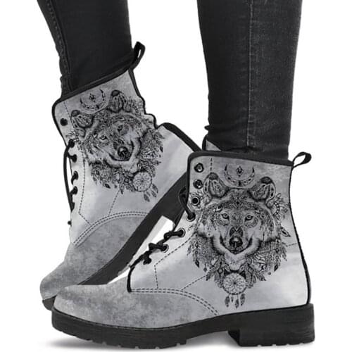 Martens autumn/winter 21 British fashion work boots animal pattern high top boots ladies large size