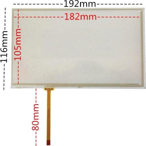 10 pcs new 8 inch resistance touch screen on-board navigation GPS/DVD hand-written screen 192*116