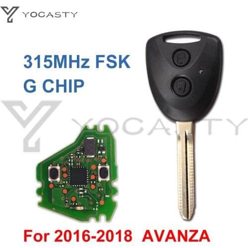 YOCASTY 2 Button Remote Car Key 315MHz Fob for Toyota AVANZA 2016 2017 2018 with G Chip No Mark