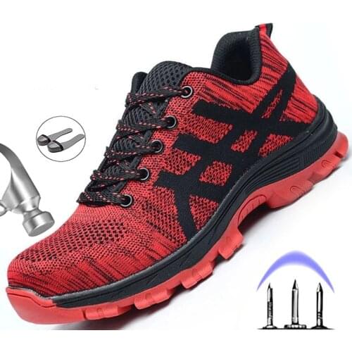 2021 New Ryder Shoes Mesh Safety Shoes Men Light Sneaker Indestructible Steel Toe Soft Anti-piercing Work Boots Plus size 36-50