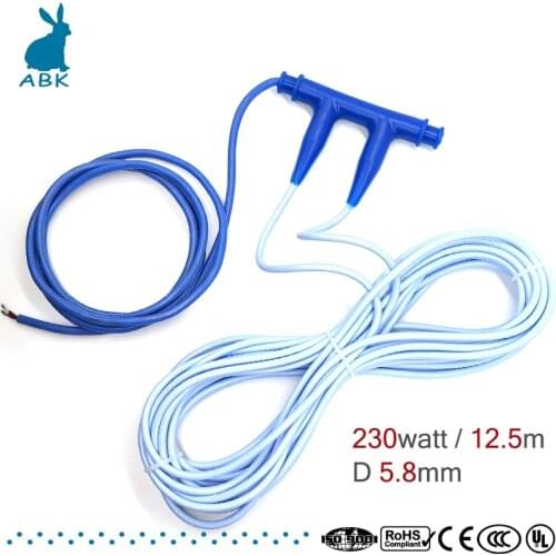 230watt /12.5 meter heating cable Professional carbon fiber floor heating double layer silicone rubber heating wire