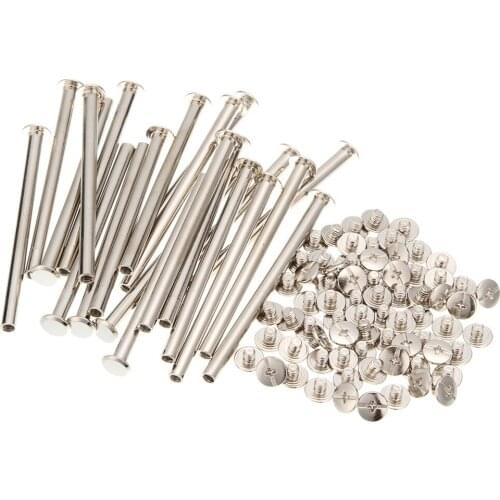 25pcs M5x75mm Iron-nickel-plated screw books Fingertight Picture books screw rivets albums butt recipes leaflet nail M5Hardware