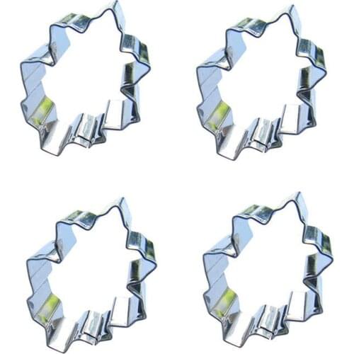 Leaf shape 4 piece biscuit cutting molds, baking tools, cake decorating soft candy tools