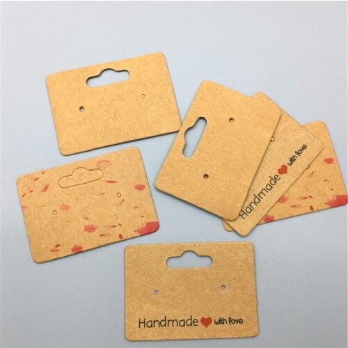 500Pcs Earring Display Card Jewelry Card Holder Handmade Kraft Paper Tags for DIY Ear Studs Jewelry Display Cards