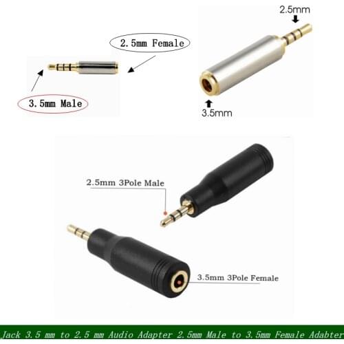 Jack 3.5 mm to 2.5 mm Audio Adapter / 2.5mm Male to 3.5mm Female Plug Connector for Aux Speaker Cable Headphone Jack 3.5 cable