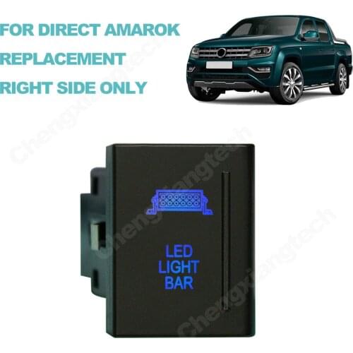 12V 3A Blue LED LIGHT BAR Car Push Button Switch On-off for VW Volkswagen Amarok OEM Replacement Switch, Right Side