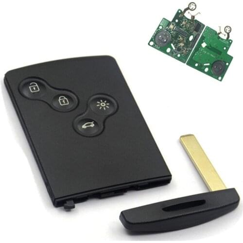 XRSHKEY Car Key Card Fob 433MHZ PCF7952 Chip for Renault Megane Scenic Laguna Koleos Clio Uncut Blade 4 Button Remote Key