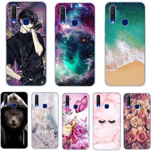 Cases For Vivo Y12 Case Soft TPU Back Phone Cover For Vivo Y17 Y15 Y12 Case VivoY17 Y 17 15 12 Funda marble flower