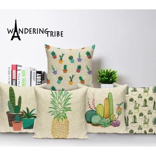 Botanical pillow decorative cushions Personalized pillow cover cactus coussin decorative cushion covers Colorful cushion cover
