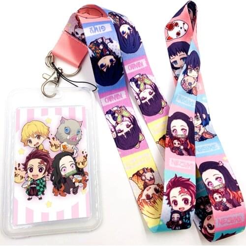 Demon Slayer: Kimetsu no Yaiba keychain Neck straps Lanyards for keys ID Card Pass Gym Mobile Phone USB badge holder Case Cover